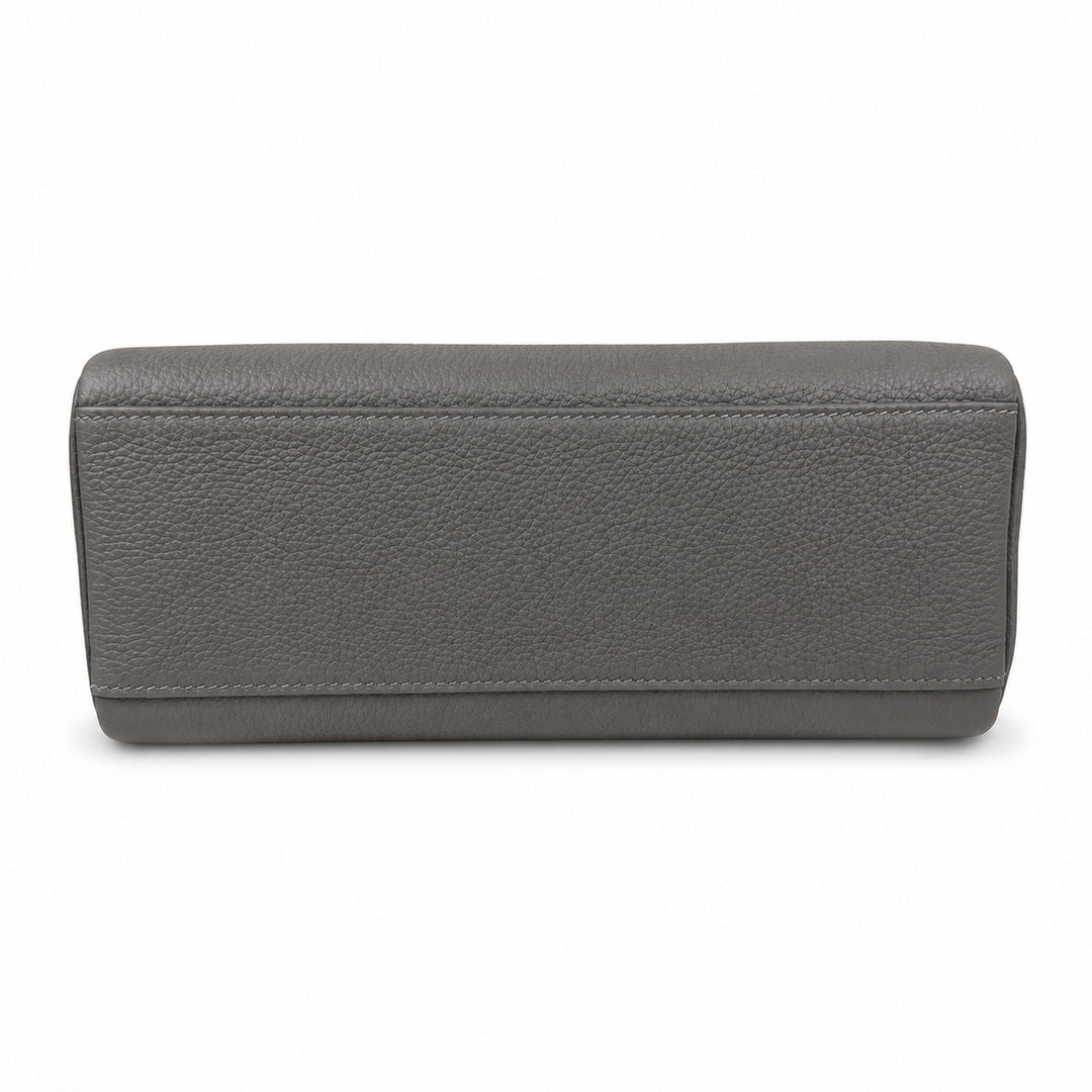 Kelly Messenger messenger bag for men and women, pewter gray Gold Buckle, imported leather, all-steel hand-waxed thread, the highest cost — Timeless Top-Handle Design