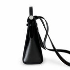 Elegant Leather-Accented Canvas Bag: Herbag 31cm Saddle-Inspired Canvas Body with Leather Handle and Shoulder Strap