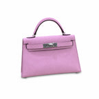 Versatile Mini Carry Design: Mini Kelly II 19cm Epsom Leather, mallow purple, Silver Buckle