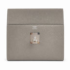 Kelly Messenger messenger bag for men and women, pewter gray Silver Buckle, imported leather, all-steel hand-waxed thread, the highest — Refined Top-Handle Bag