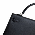 Black, Gold and Silver Buckle, Kelly 25, imported Epsom — Classic Hand-Carry Silhouette
