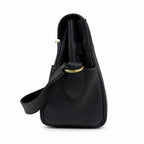Kelly Messenger messenger bag for men and women, Black Gold Buckle, imported leather, all-steel hand-waxed thread, the highest cost-effectiveness — Sophisticated Carry Design