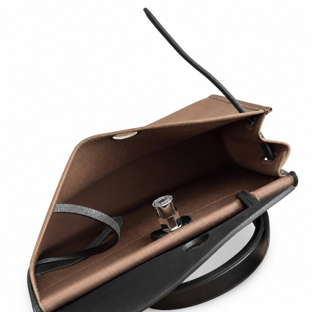 Streamlined Saddle-Inspired Handbag: Herbag 31cm Saddle-Inspired Canvas Body with Leather Handle and Shoulder Strap