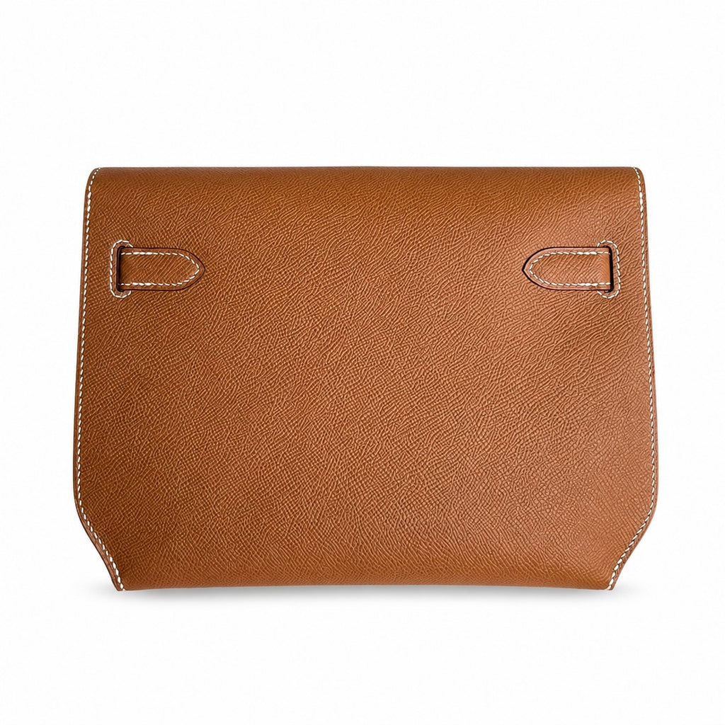 Kelly depeches25 Golden Brown Epsom Gold Buckle handmade men's — Sophisticated Compact Carry