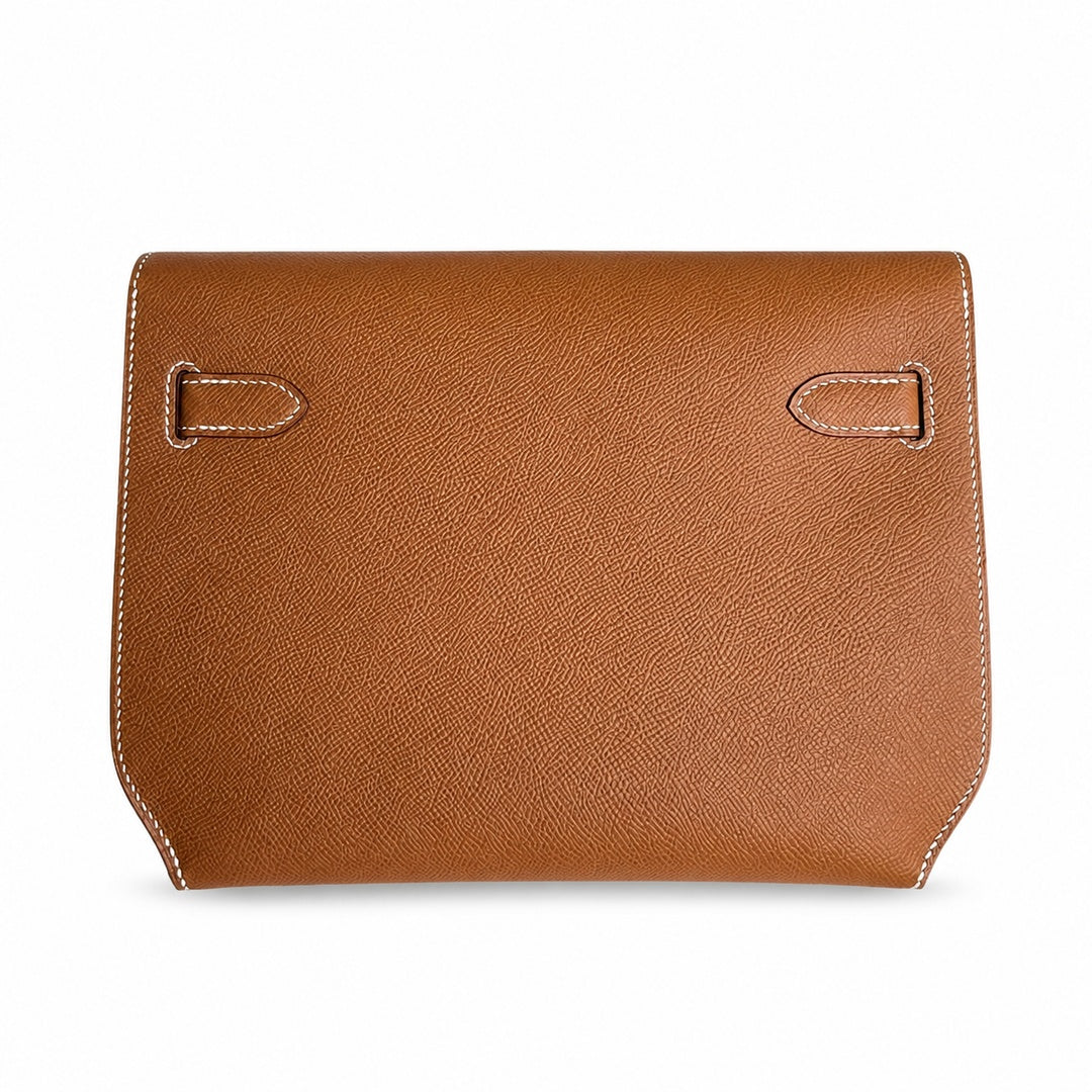 Kelly depeches25 Golden Brown Epsom Gold Buckle handmade men's — Sophisticated Compact Carry
