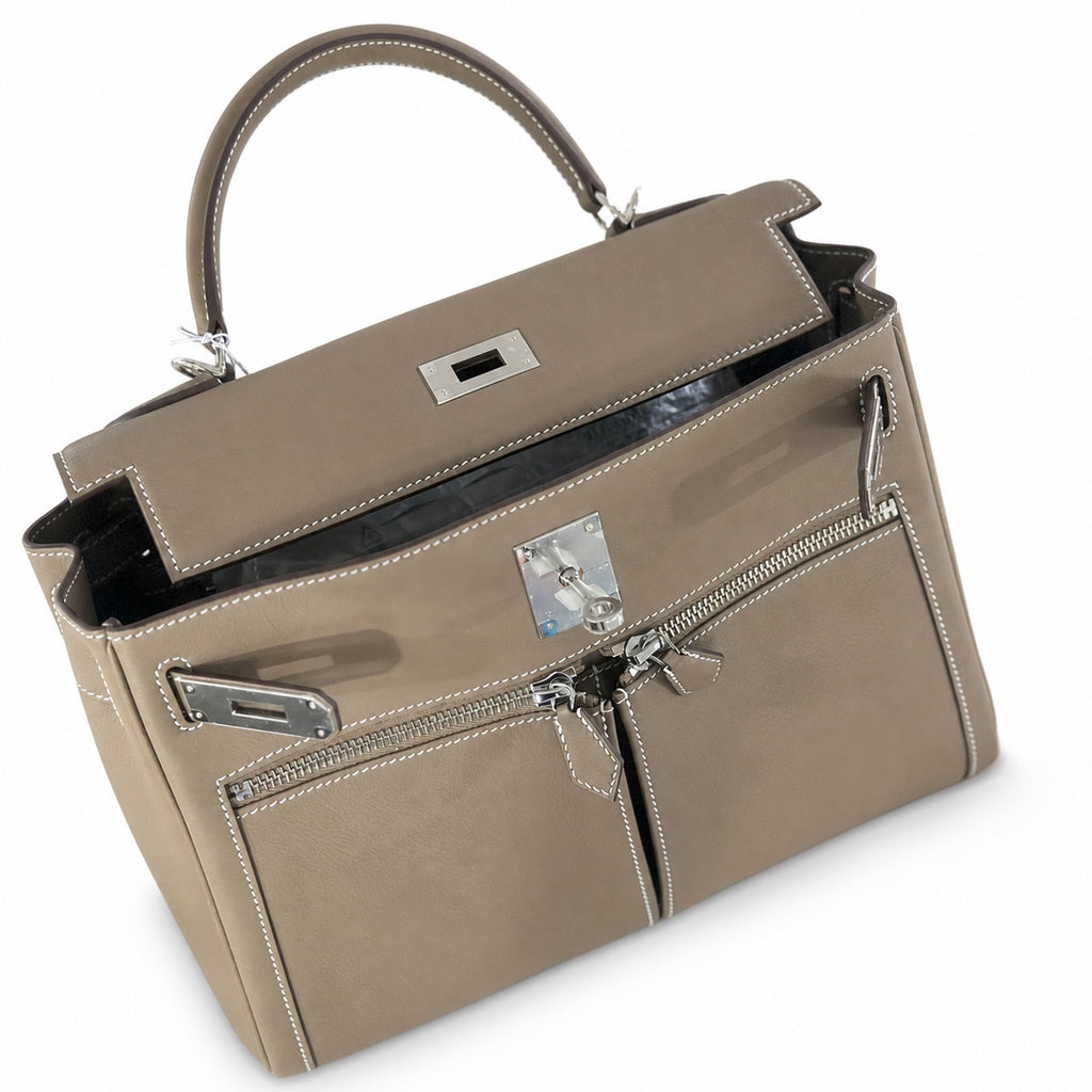 Kelly Lakis 32cm pomari Swift Italian imported Swift Leather — Polished Structured Bag