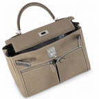 Kelly Lakis 32cm pomari Swift Italian imported Swift Leather — Polished Structured Bag