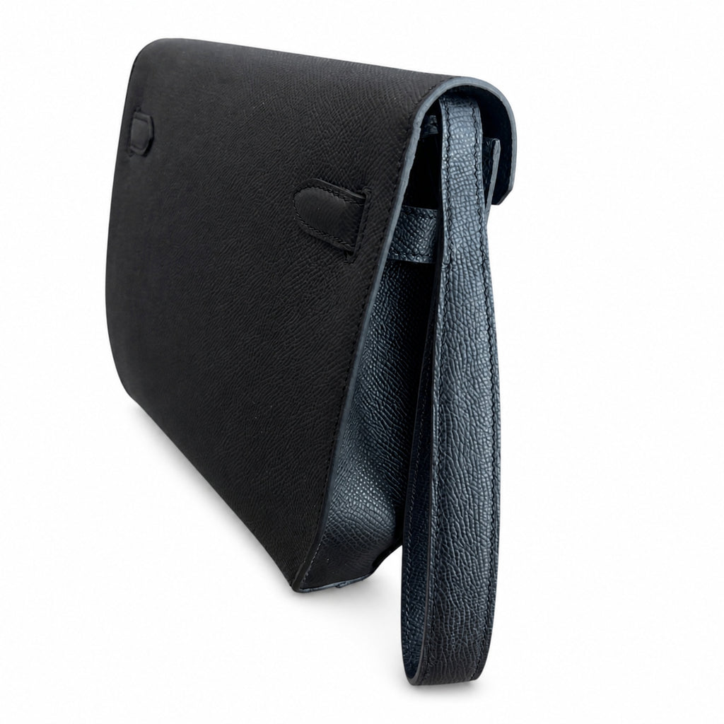 Distinctive Clutch Silhouette: Kelly Depeches 25cm Epsom Leather with Shoulder Strap