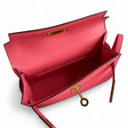 handmade Mini Kelly II 19cm imported Epsom Leather new lipstick powder Gold Buckle — Distinctive Petite Bag