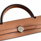 Herbag 31cm Saddle-Inspired Canvas Body with Leather Handle and Shoulder Strap — Timeless Saddle-Influenced Bag