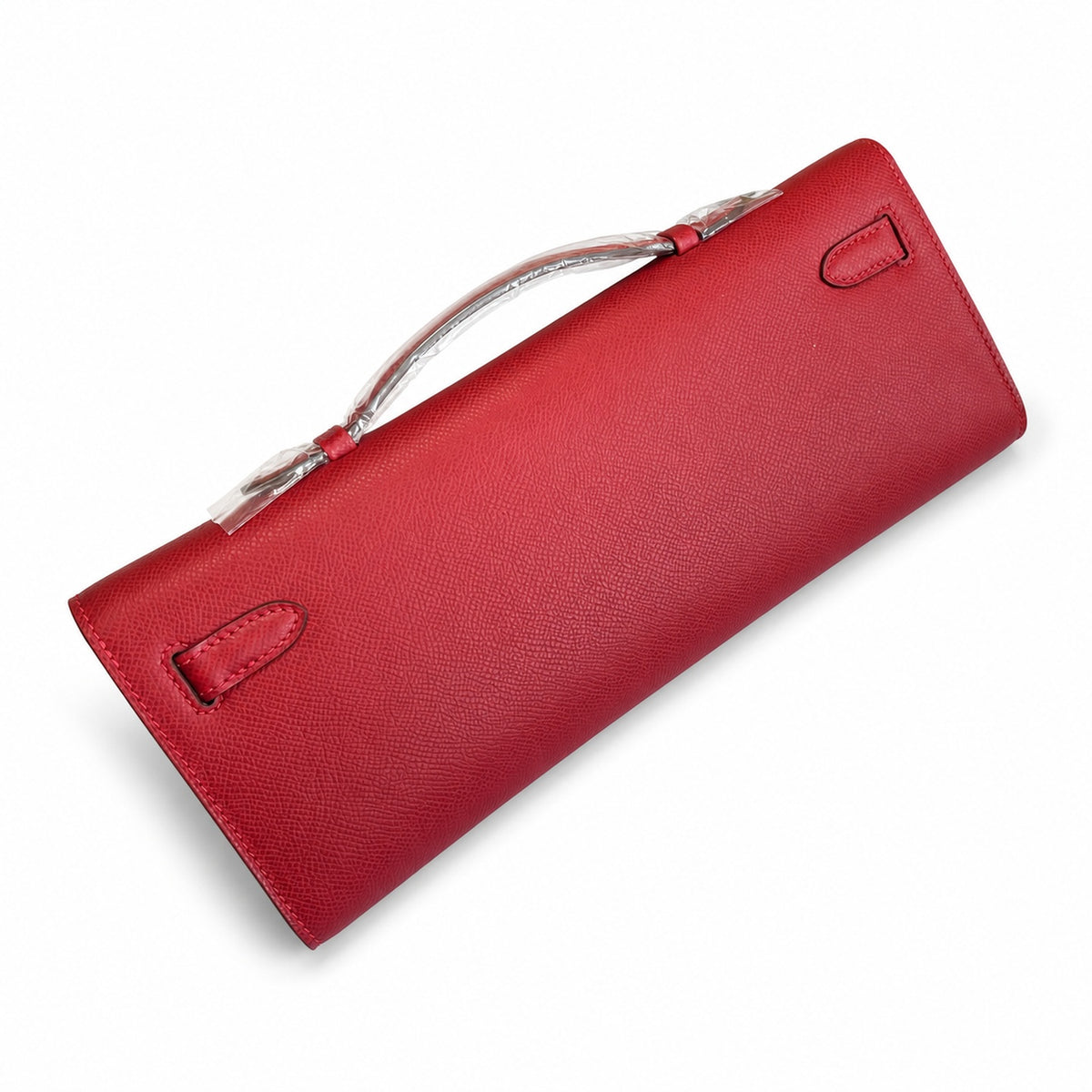 Versatile Flat Handbag: Kelly Cut 31 Clutch Epsom Leather Red