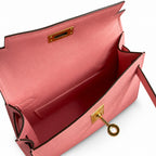 handmade Mini Kelly II 19cm imported Epsom Leather Milkshake Powder Gold Buckle — Timeless Mini Top-Handle Design