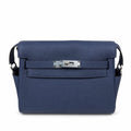 Kelly Messenger messenger bag for men and women, sapphire blue Silver Buckle, imported leather, all-steel hand-waxed thread, the best value for — Structured Top-Handle Handbag