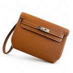 Elegant Crossbody-Ready Clutch: Kelly Depeches 25cm Epsom Leather with Shoulder Strap