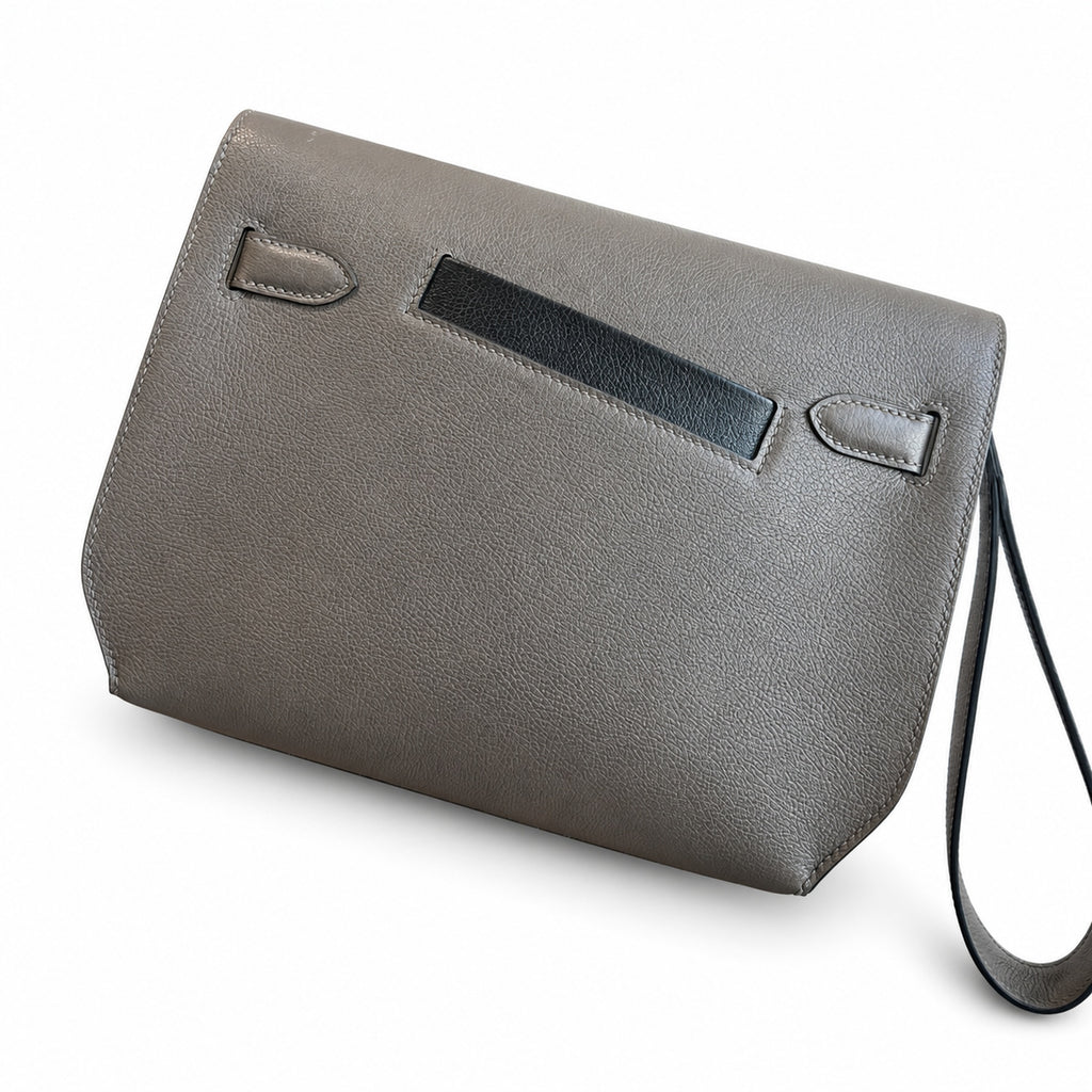 Refined Shoulder-Strap Clutch: Kelly Depeches 25cm Evercolor Leather with Shoulder Strap