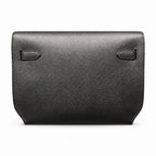 Kelly Depeches 25cm Epsom Leather 89 Noir Black top handcrafted — Versatile Hand-Carry Clutch
