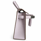 handmade Mini Kelly II 19cm imported Epsom Leather dreamy Pink and purple Silver Buckle — Small Structured Carry Style