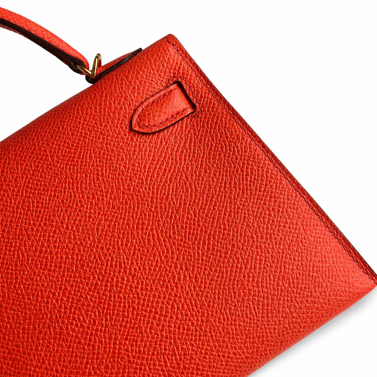 handmade Mini Kelly II 19cm imported Epsom Leather Texas Pink Gold Buckle — Versatile Mini Carry Design