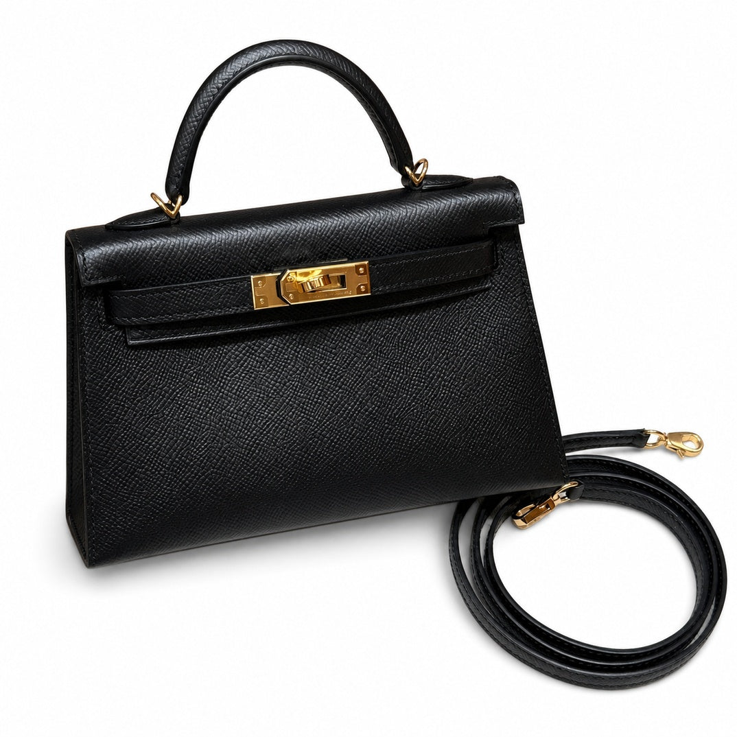 Mini Kelly II 5.5cm Epsom Leather with Gold Buckle — Distinctive Petite Bag