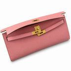 Kelly cut 31 clutch Epsom Milkshake Powder Gold Buckle — Elegant Hand-Carry Clutch