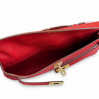Versatile Flat Handbag: Kelly Cut 31 Clutch Epsom Leather Red