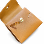 Kelly double-sided DESORDRE original Epsom Leather Gold Brown Gold Buckle order shipped — Polished Two-Sided Top-Handle Bag