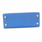 Kelly Kelly 25cm, Epsom Leather wax thread semi-handmade, Tanzania blue — Structured Top-Handle Handbag