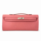 Kelly cut 31 clutch Epsom Milkshake Powder Silver Buckle — Versatile Flat Handbag