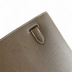 Versatile Hand-Carry Clutch: Kelly Depeches 25cm Togo Leather with Shoulder Strap