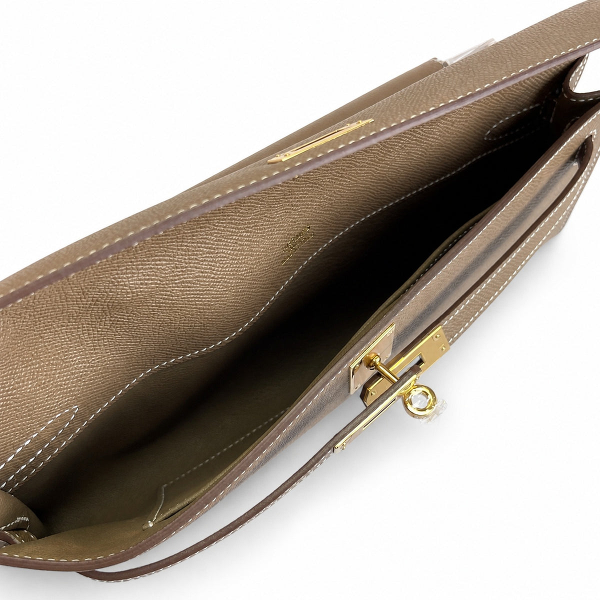 Kelly Cut 31 handbag Epsom Leather Elephant Gray — Refined Flat Clutch