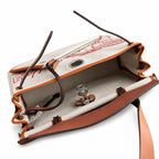 Timeless Leather-Accented Canvas Carry: Herbag 31cm Saddle-Inspired Canvas Body with Leather Handle and Shoulder Strap