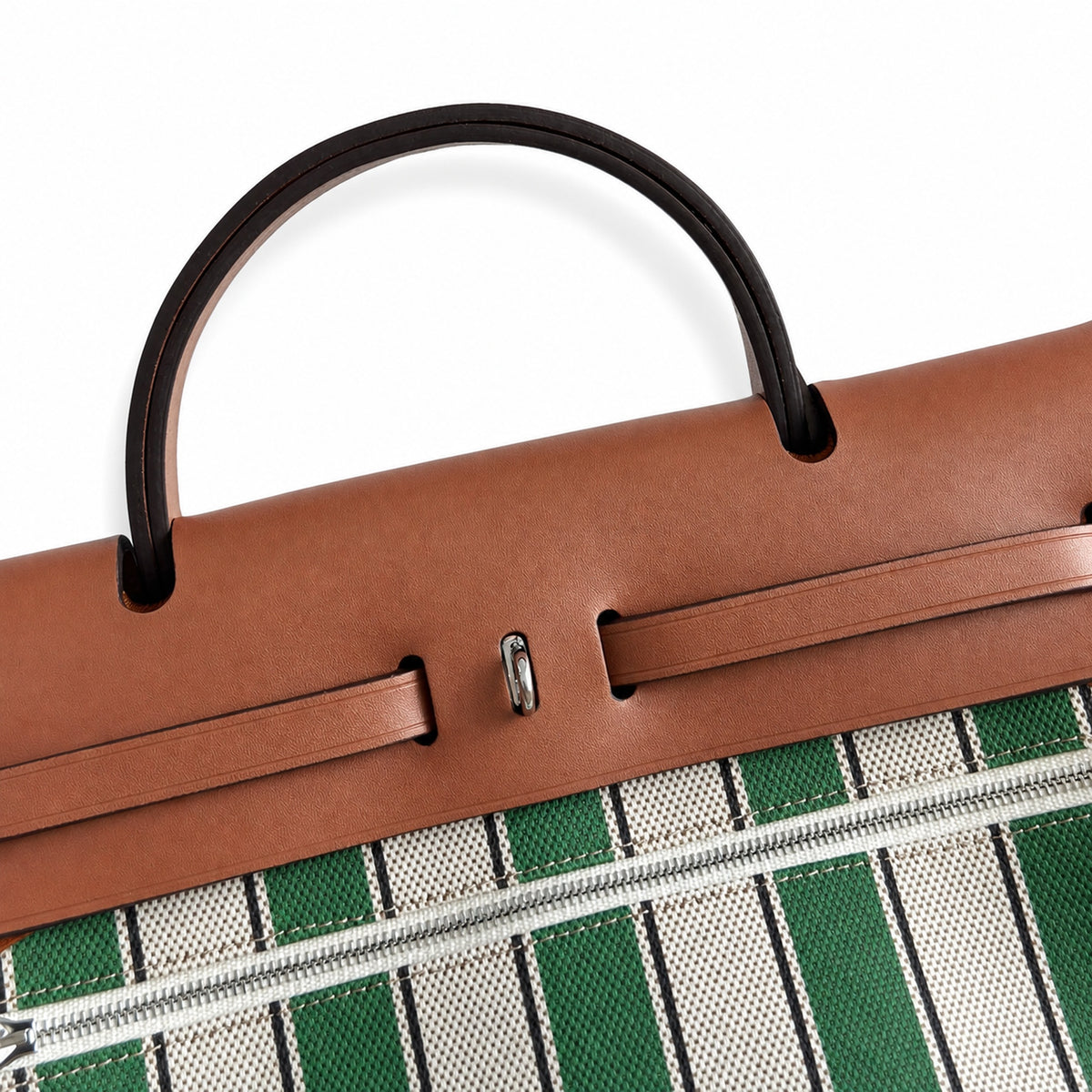 Versatile Leather-Trimmed Canvas Bag: Herbag 31cm Saddle-Inspired Canvas Body with Leather Handle and Shoulder Strap