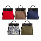 Herbag 31cm Saddle-Inspired Canvas Body with Leather Handle and Shoulder Strap — Refined Saddle-Inspired Carry Design