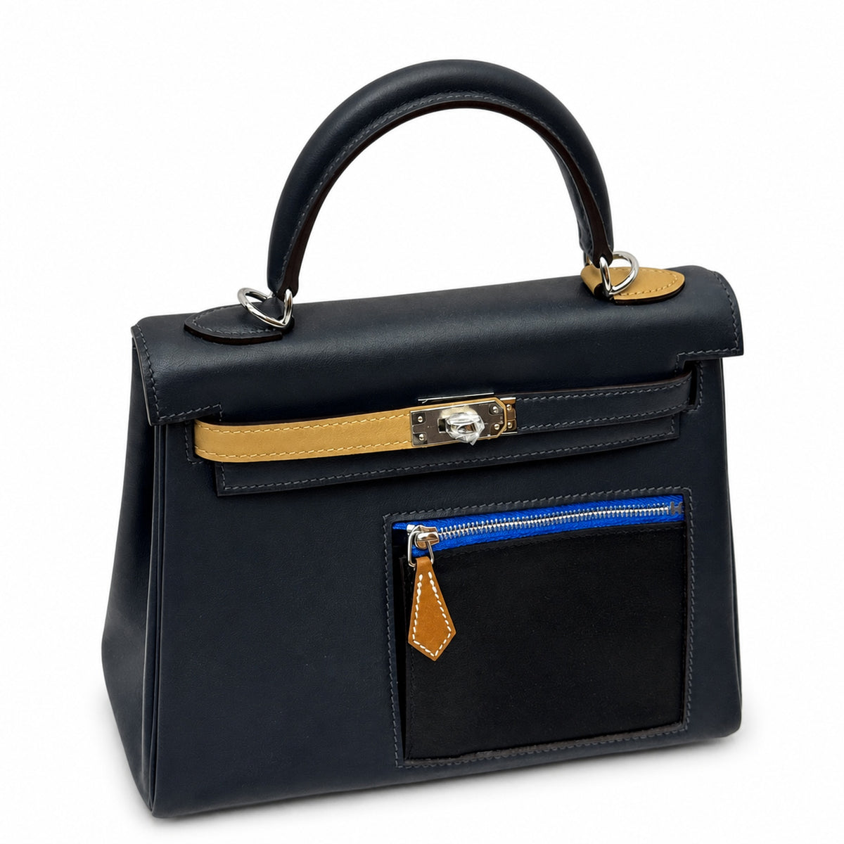 Kelly colormatic is an upgraded version of Lakis. nata Kelly 25+Colormatic limited edition+Silver Buckle, the buff is fully stacked — Polished Structured Bag