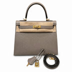 Kelly 25cm Epsom Leather with Gold Buckle Handmade — Elegant Structured Carry Style
