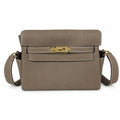 Kelly Messenger messenger bag for men and women, Elephant Gray Gold Buckle, imported leather, all-steel hand-waxed thread, the highest — Classic Hand-Carry Silhouette