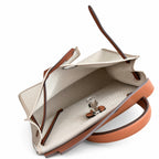Herbag 31cm Saddle-Inspired Canvas Body with Leather Handle and Shoulder Strap — Versatile Canvas Shoulder Carry