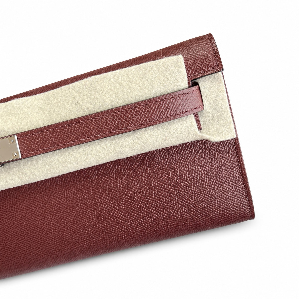 Kelly Cut 31 Clutch Epsom Leather Burgundy — Streamlined Evening Bag