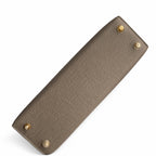 handmade Mini Kelly II 19cm imported Epsom Leather asphalt gray Gold Buckle — Small Structured Carry Style