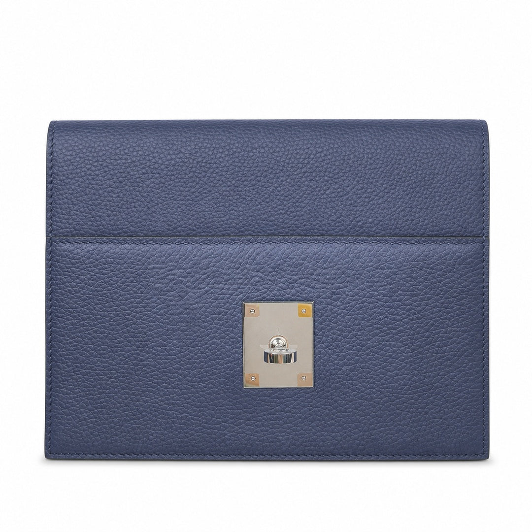 Kelly Messenger messenger bag for men and women, sapphire blue Silver Buckle, imported leather, all-steel hand-waxed thread, the best value for — Structured Top-Handle Handbag