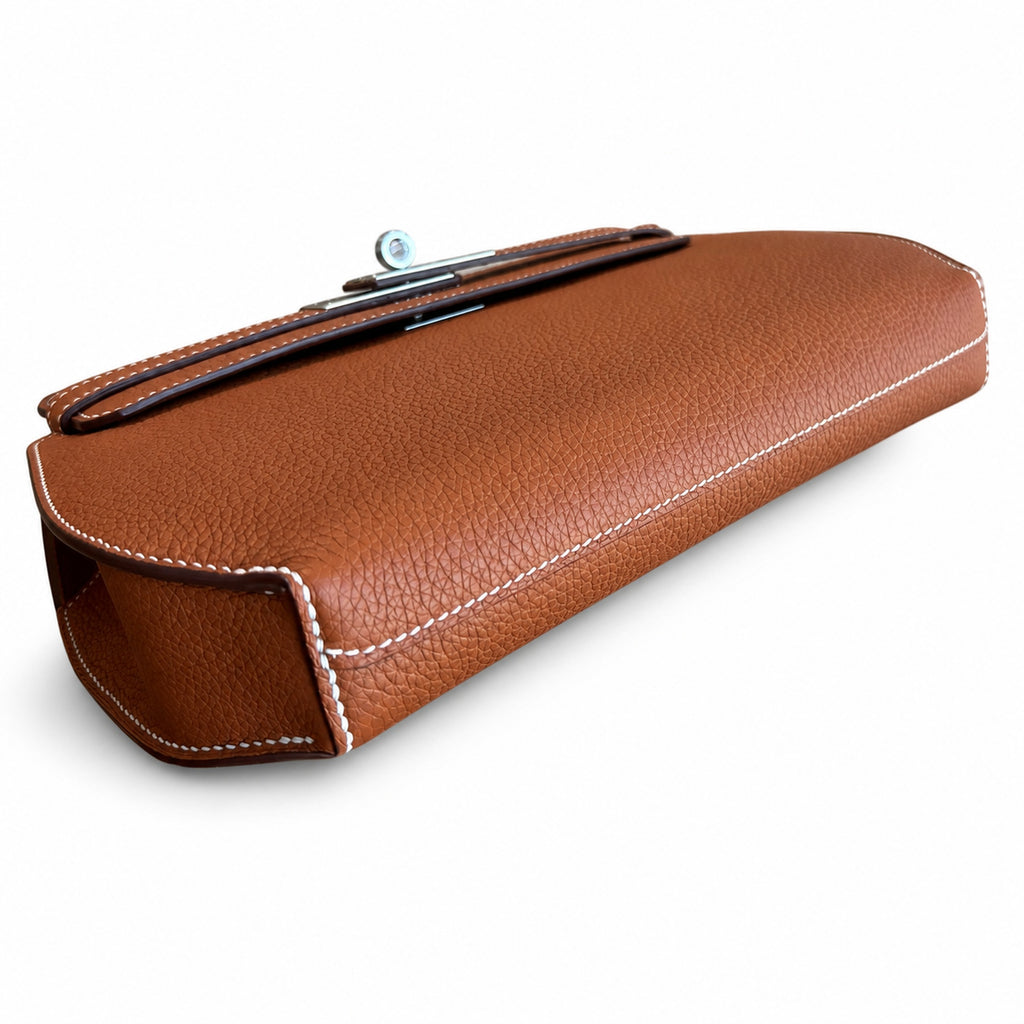 Kelly Depeches 25cm Togo Leather with Shoulder Strap — Versatile Hand-Carry Clutch