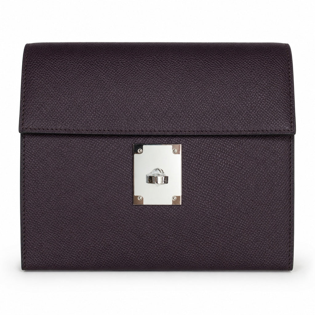 Kelly 28 grape purple Epsom Silver Buckle handmade — Classic Hand-Carry Silhouette