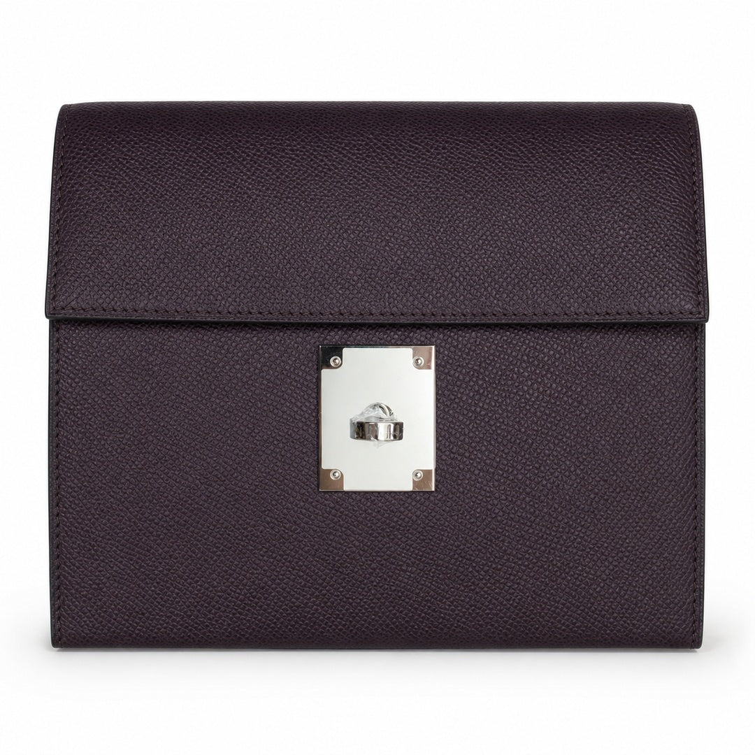 Kelly 28 grape purple Epsom Silver Buckle handmade — Classic Hand-Carry Silhouette