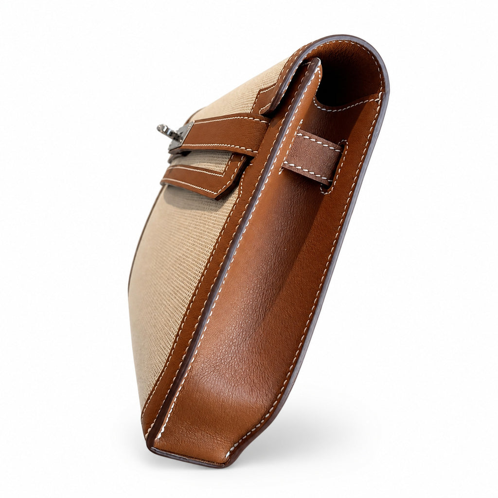 Kelly Depeches 25cm Swift Leather with Shoulder Strap — Versatile Hand-Carry Clutch