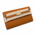 Elegant Petite Clutch: Kelly to go Color: ck37/Gold Size: 19*11.5*1.5cm Leather: Epsom Hardware: Gold Kelly crossbody bag, Golden Brown, cowhide, Gold Buckle, handmade P