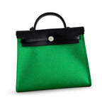 Herbag 31cm Saddle-Inspired Canvas Body with Leather Handle and Shoulder Strap — Streamlined Saddle-Inspired Handbag