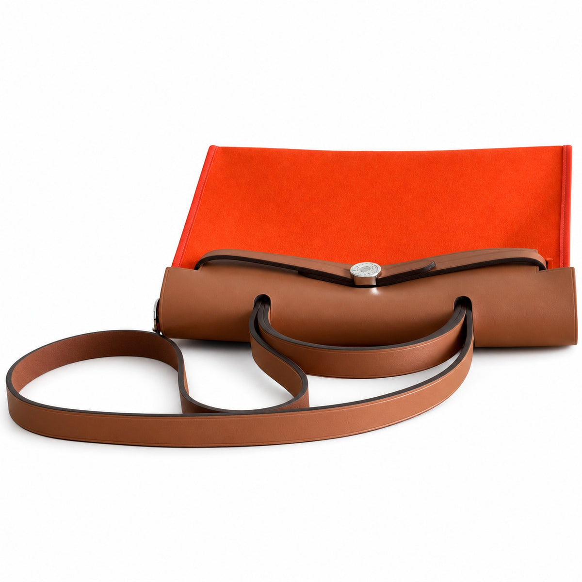 Refined Leather-Trimmed Shoulder Bag: Herbag 31cm Saddle-Inspired Canvas Body with Leather Handle and Shoulder Strap