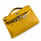 Kelly 22cm Swift Leather with Silver Buckle Handmade — Versatile Structured Bag