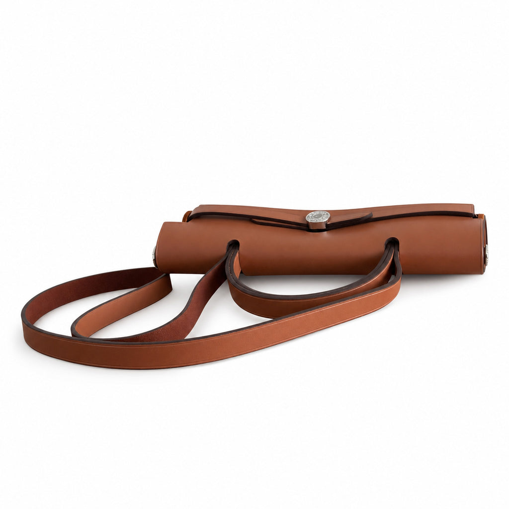 Herbag 31cm Saddle-Inspired Canvas Body with Leather Handle and Shoulder Strap — Distinctive Saddle-Inspired Handbag
