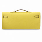 Kelly cut 31 clutch Epsom chick yellow Gold Buckle — Streamlined Evening Bag